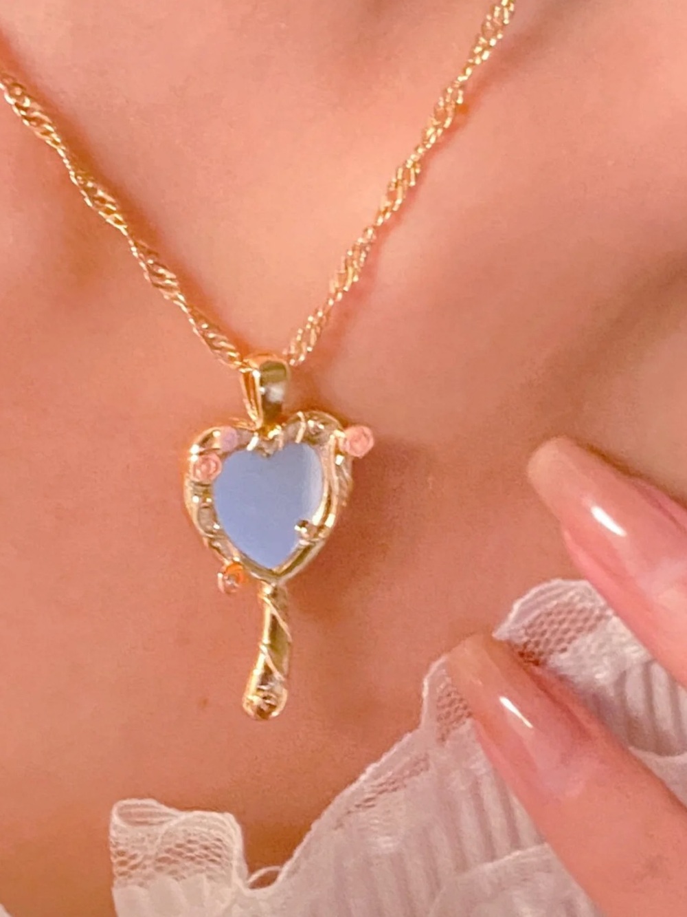 Gold Heart Mirror Necklace
